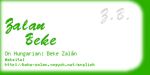 zalan beke business card