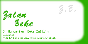 zalan beke business card